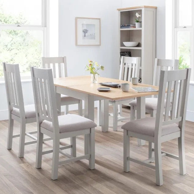 Shop the Richmond Flip-Top Dining Table. Doubles in size from 90cm to 180cm for extra seating when needed. Built to last with quality materials. Ideal for compact dining areas. Shop online today at www.nobleandnook.co.uk