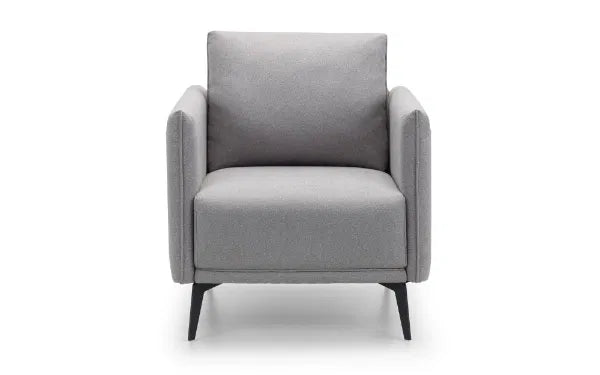 Shop the Rhoe chair, with light grey wool effect fabric and removable bolster cushions to provide ultimate comfort. FREE UK Mainland Delivery. Shop online today at www.nobleandnook.co.uk