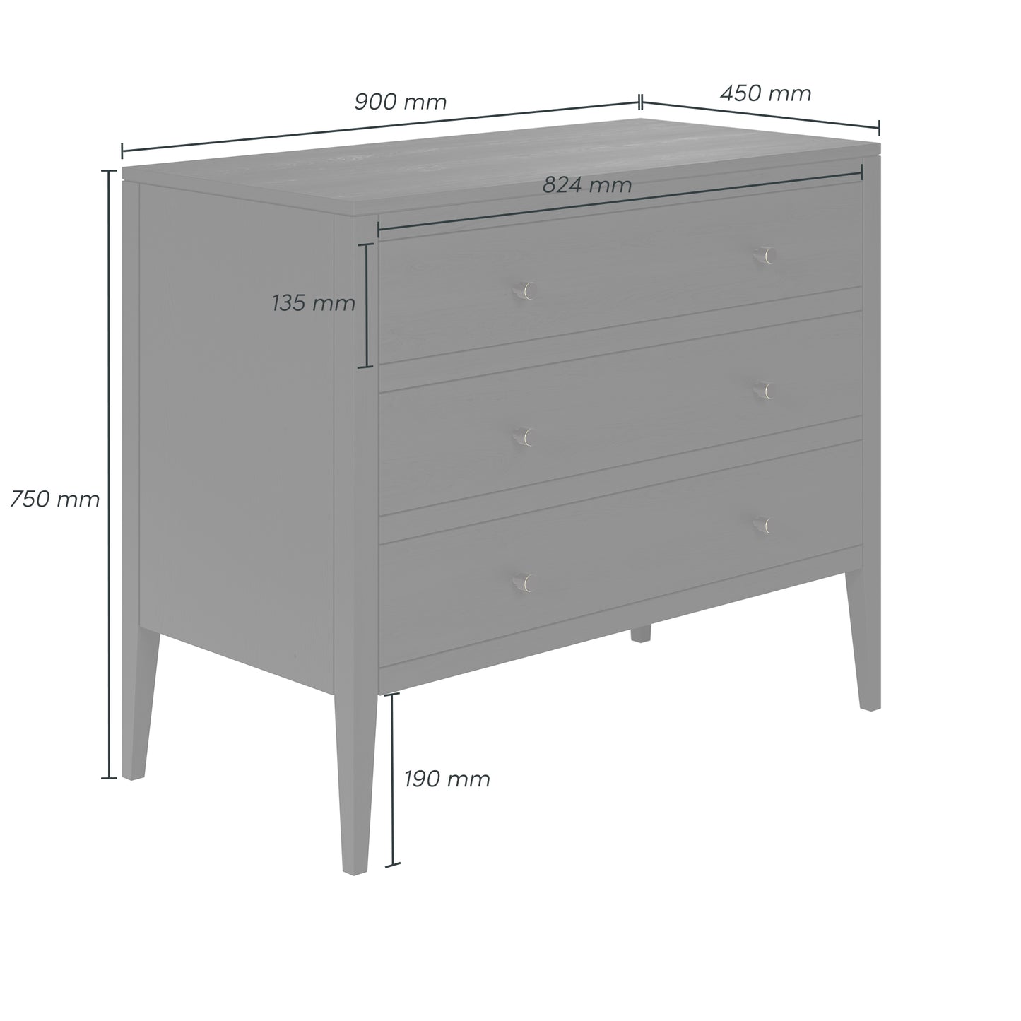 Shop the Radford Chest of Drawers in sleek black solid oak with three drawers by D.I. Designs. FREE UK MAINLAND DELIVERY. Shop online now at www.nobleandnook.co.uk