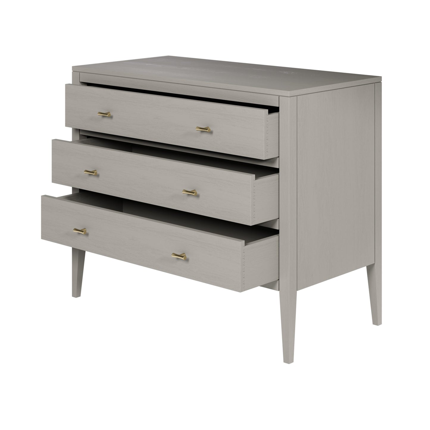 Shop the Radford Chest of Drawers in grey solid oak with three drawers by D.I. Designs. FREE UK MAINLAND DELIVERY. Shop online now at www.dorsbien.co.uk