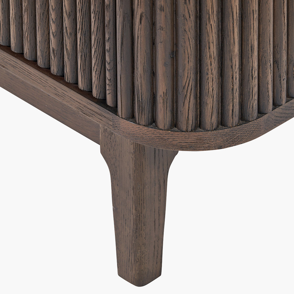 Designed with a striking ribbed oak and pine wood façade and whether used as a drinks cabinet or a statement storage piece, this elegant cabinet adds instant luxury to any interior. Shop online now at www.nobleandnook.co.uk