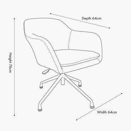 Shop the Rosolini home office chair, upholstered in soft bouclé fabric, with swivel and adjustable height function for personalised comfort. Shop online today at www.nobleandnook.co.uk