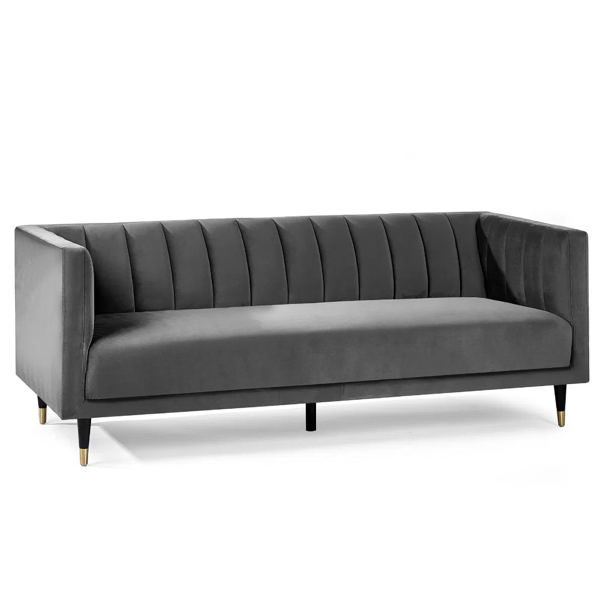 Scalloped Back 3 Seater Sofa in Teal or Grey Velvet