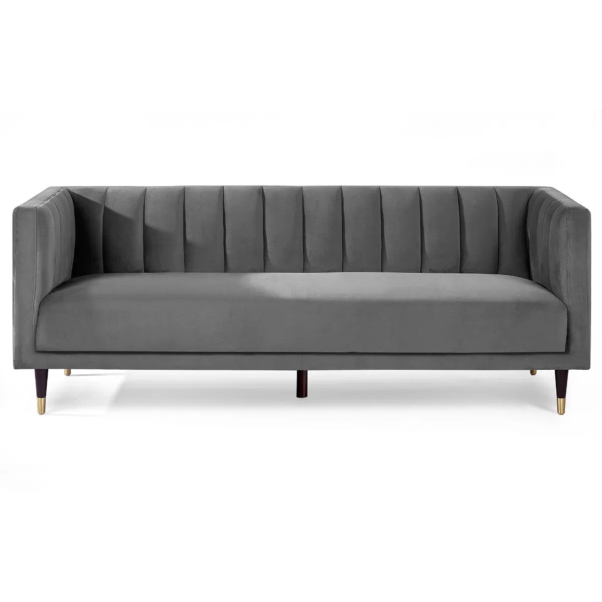 Scalloped Back 3 Seater Sofa in Teal or Grey Velvet
