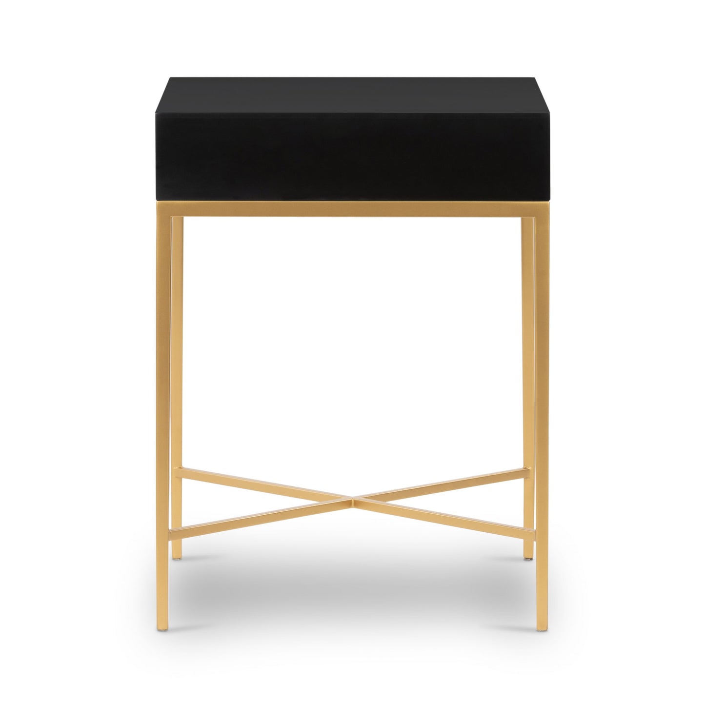 Shop the Berkeley Bedside Table in Black with fine tapered gold finished legs. FREE UK Mainland Delivery. Shop online today at www.nobleandnook.co.uk