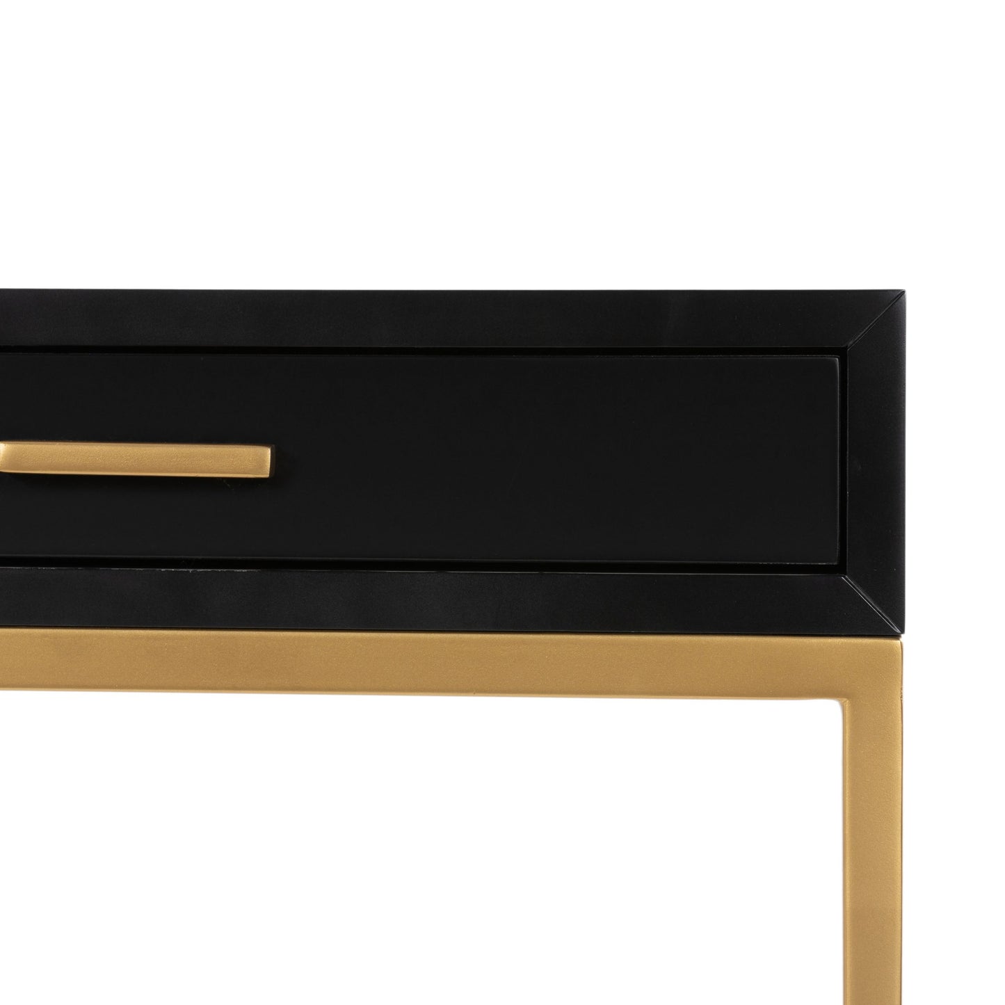 Shop the Berkeley Bedside Table in Black with fine tapered gold finished legs. FREE UK Mainland Delivery. Shop online today at www.nobleandnook.co.uk