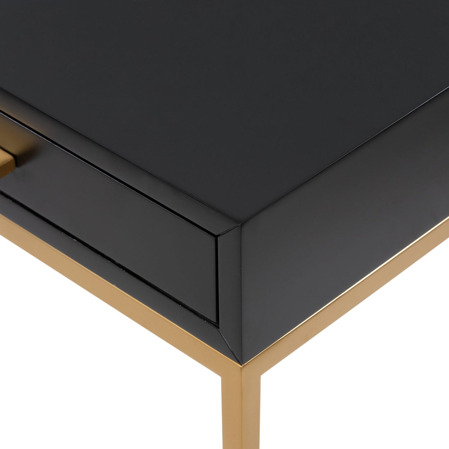 Shop the Berkeley Bedside Table in Black with fine tapered gold finished legs. FREE UK Mainland Delivery. Shop online today at www.nobleandnook.co.uk