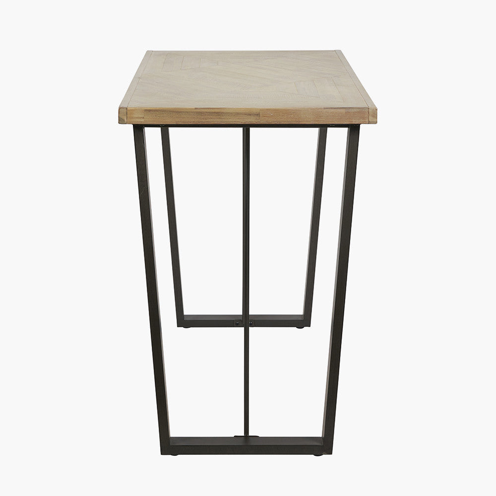 Elegant style and modern design from the Sand Wash Acacia Wood and Black Metal Bar Table. FREE UK MAINLAND DELIVERY. Shop online now at www.nobleandnook.co.uk