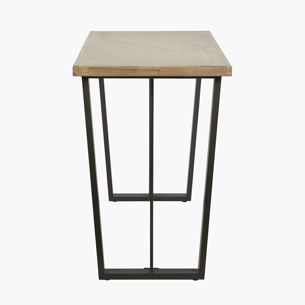 Elegant style and modern design from the Sand Wash Acacia Wood and Black Metal Bar Table. FREE UK MAINLAND DELIVERY. Shop online now at www.nobleandnook.co.uk