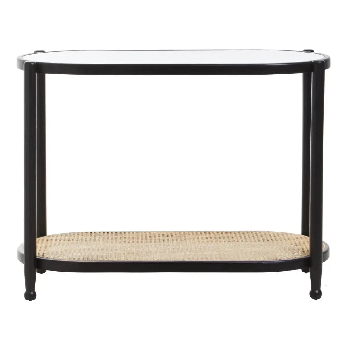 Savanna Console Table | Sustainable Elm Wood & Rattan Weave