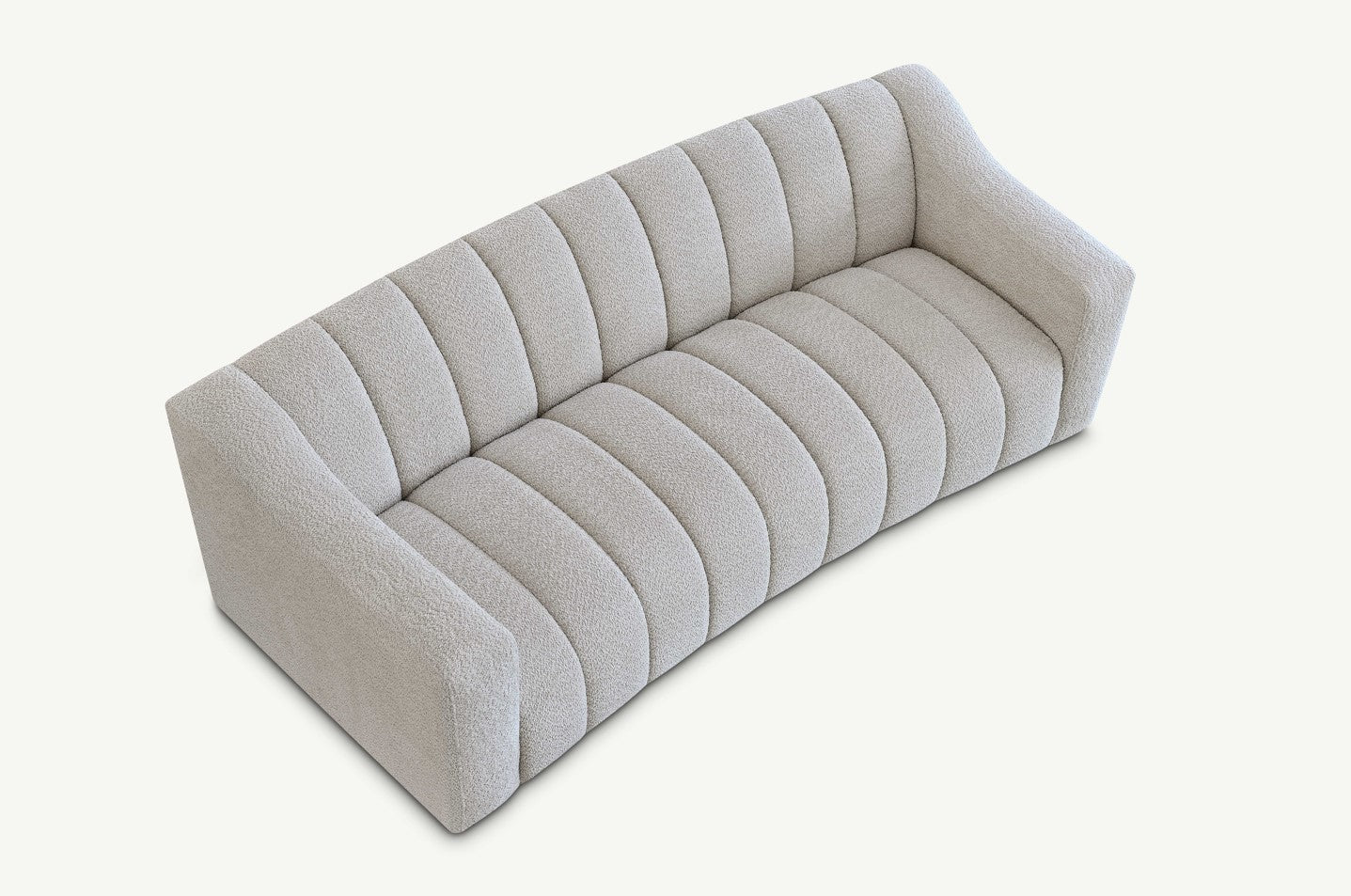 Indulge in luxury with the Aluxo Astoria 3 Seater Sofa in Oatmeal Boucle Fabric. An exquisite piece featuring deep channel stitching and adorned with a soft and alluring boucle fabric in a stunning Oatmeal hue. Shop online today at www.nobleandnook.co.uk