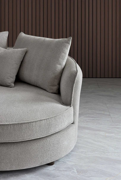 Shop the Aluxo Rubin Corner Chaise in Pebble Boucle, the epitome of luxury and comfort. It's organic curves and contemporary boucle fabric, in a range of neutral tones, make it a statement piece in any home. Shop online today at www.nobleandnook.co.uk