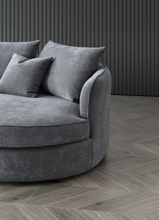 Shop the Aluxo Rubin Corner Chaise in Charcoal Bouclé, the epitome of luxury and comfort. It's organic curves and contemporary bouclé fabric make it a statement piece in any home. Shop online today at www.nobleandnook.co.uk