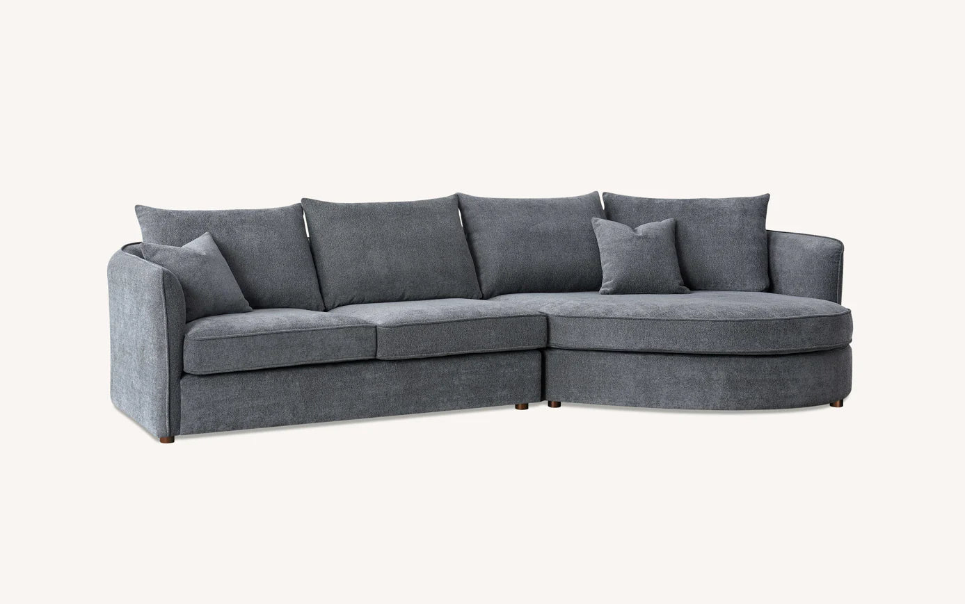 Shop the Aluxo Rubin Corner Chaise in Charcoal Bouclé, the epitome of luxury and comfort. It's organic curves and contemporary bouclé fabric make it a statement piece in any home. Shop online today at www.nobleandnook.co.uk
