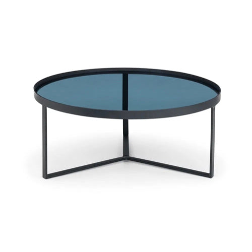 Shop the Soho Coffee Table, a perfect blend of sophistication, featuring a geometric black metal base and a smoked tempered glass top. Shop Online today at www.nobleandnook.co.uk