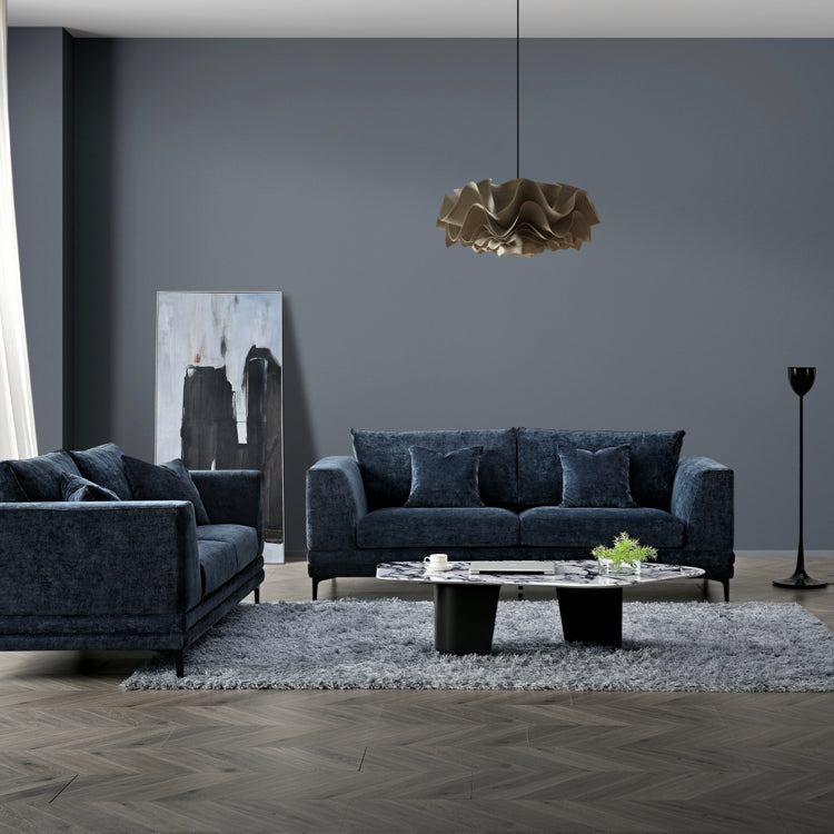 The Lenox 2 and 3 Seater Sofa in Steel Velvet