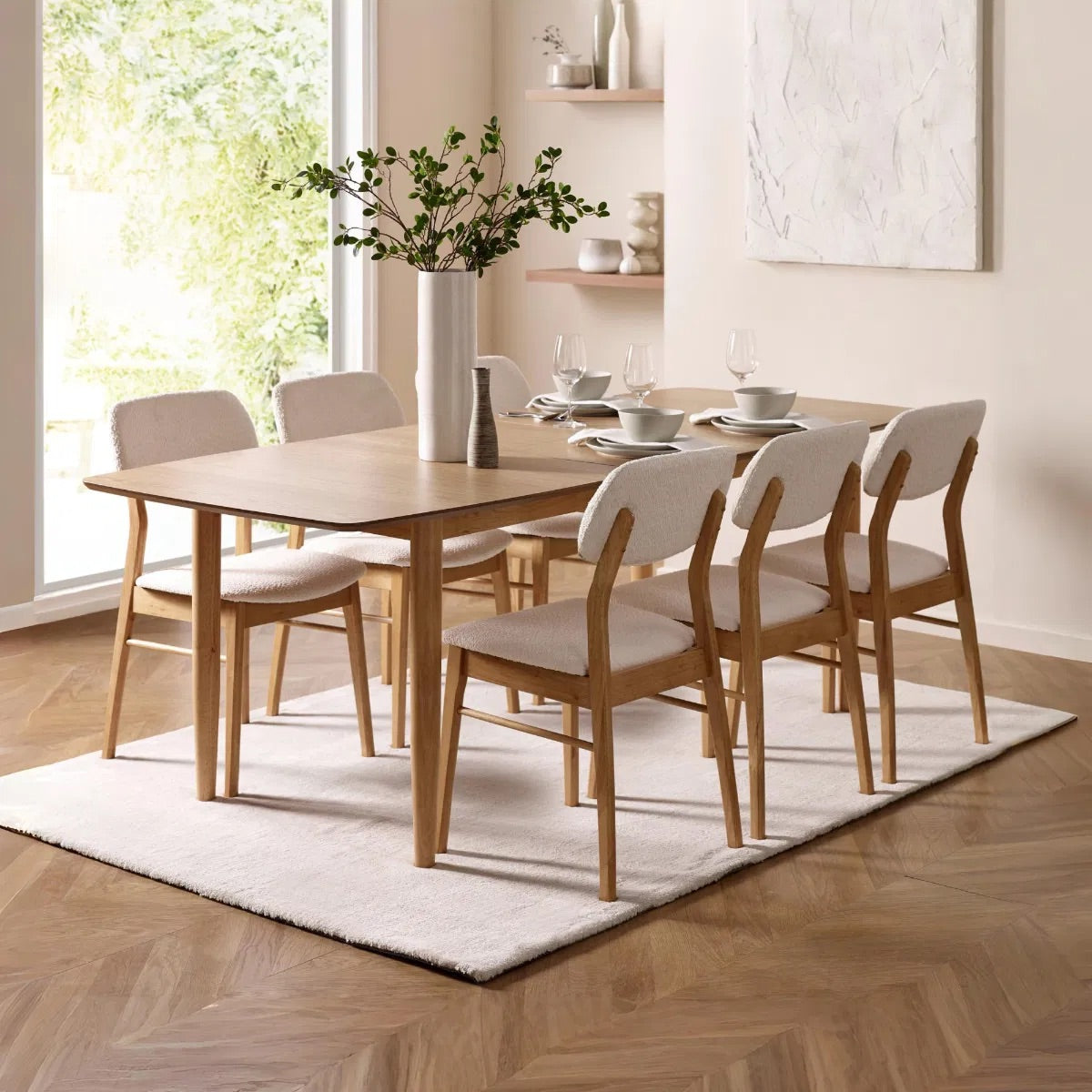 Dimensions: W180–220xD90xH76cm - Perfectly sized for both everyday meals and larger gatherings, this table expands effortlessly from 180 cm to 220 cm. Available at www.nobleandnook.co.uk