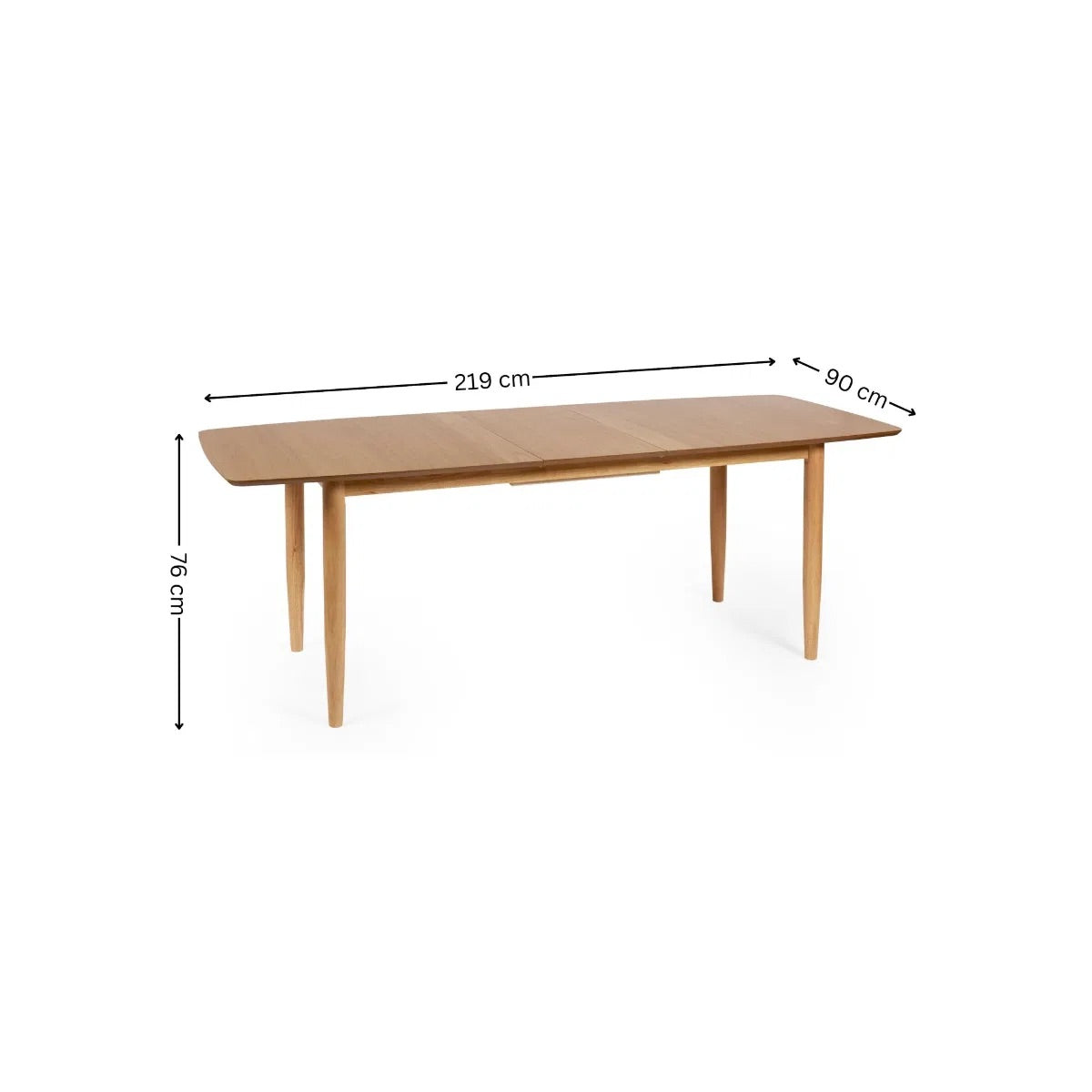 Dimensions: W180–220xD90xH76cm - Perfectly sized for both everyday meals and larger gatherings, this table expands effortlessly from 180 cm to 220 cm. Available at www.nobleandnook.co.uk