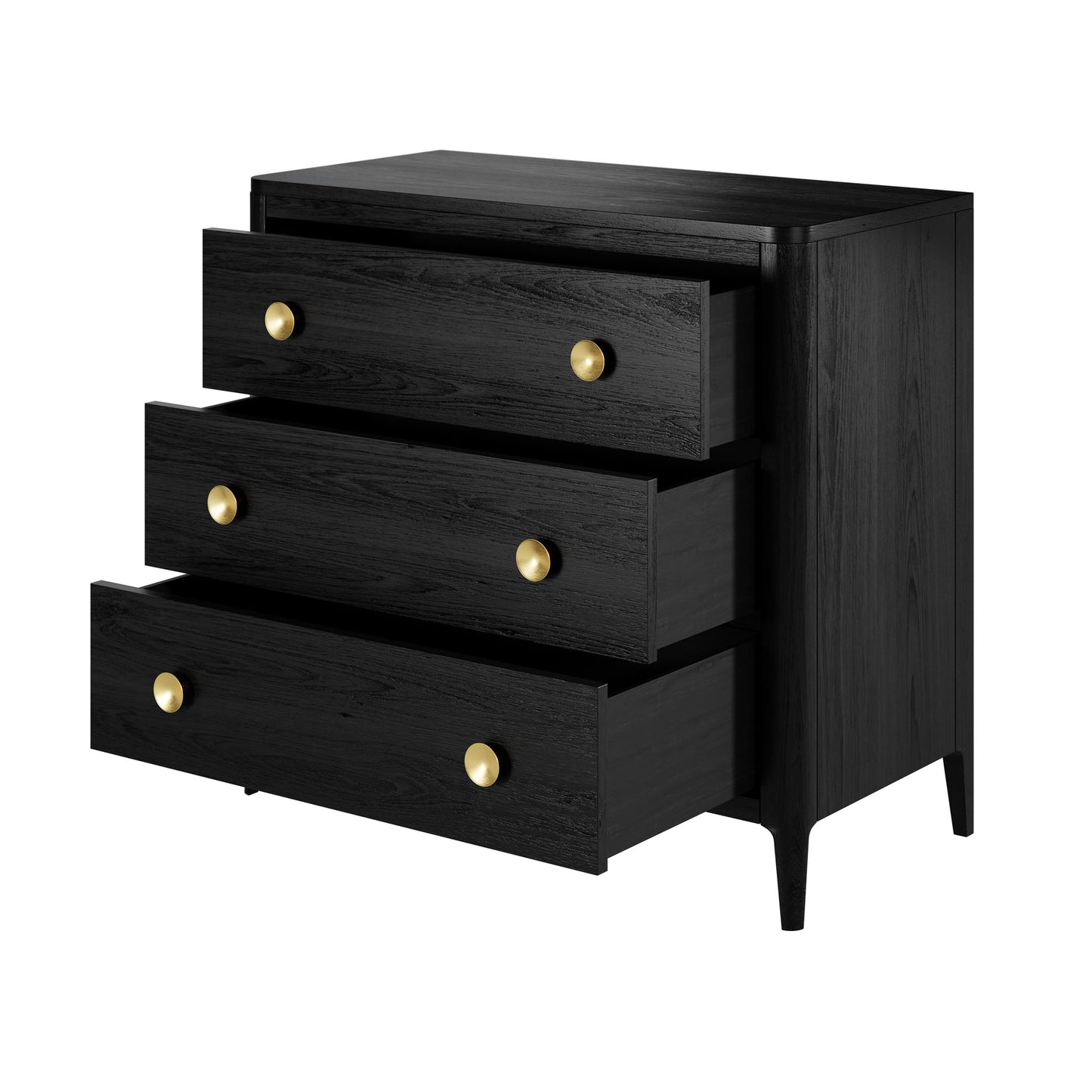 Shop the Abberley Chest of Drawers crafted in Black stained solid oak with visible grain by D.I. Designs. FREE UK MAINLAND DELIVERY. Shop online now at www.nobleandnook.co.uk