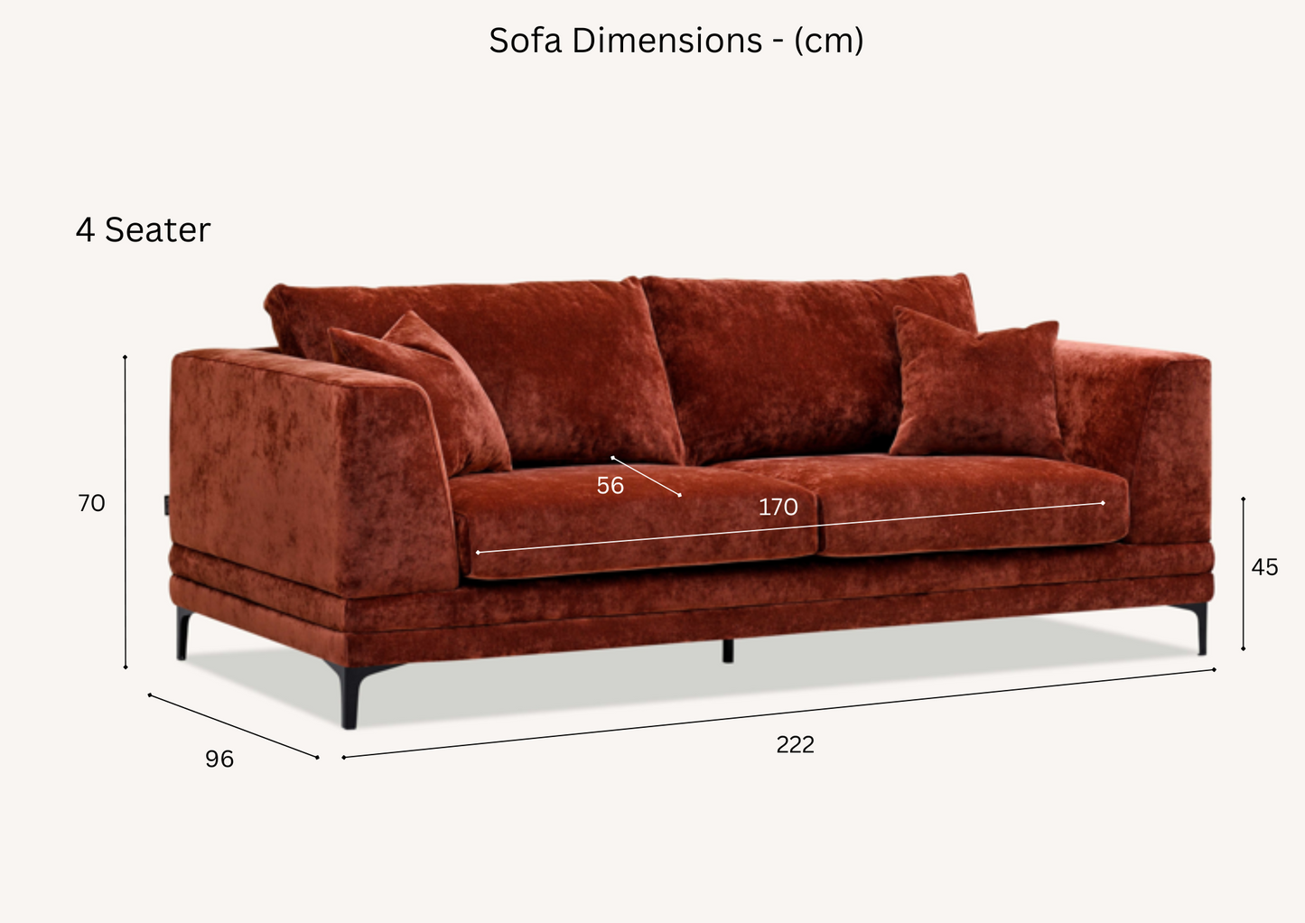 Shop the Aluxo Lenox 3 Seater Sofa in Rust Velvet, a timeless mid-century modern sofa that combines sleek lines and minimalist design with deep, sumptuous cushions for the utmost comfort. Crafted with a solid wooden frame and high-density foam padding. Shop online today at www.nobleandnook.co.uk
