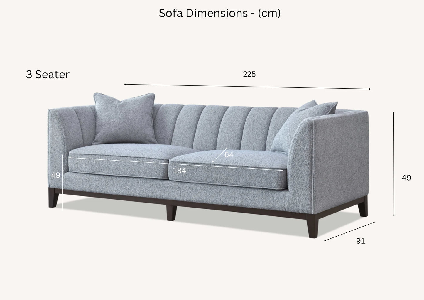 Shop the Aluxo Cooper 3 Seater Sofa, a timeless modern sofa built on a solid wooden frame, high density foam padding and a soft, textured boucle finish. Shop online today at www.nobleandnook.co.uk
