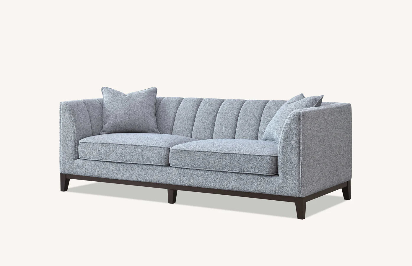 Shop the Aluxo Cooper 3 Seater Sofa, a timeless modern sofa built on a solid wooden frame, high density foam padding and a soft, textured boucle finish. Shop online today at www.nobleandnook.co.uk