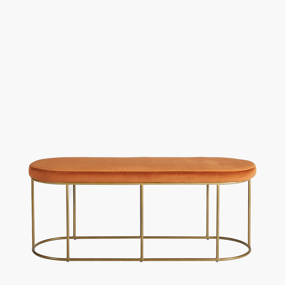 Featuring luxurious Tobacco velvet and a sleek champagne gold metal frame, the this bench is a refined and useful addition to any space. FREE UK MAINLAND DELIVERY on orders over £100. Shop online now at www.nobleandnook.co.uk