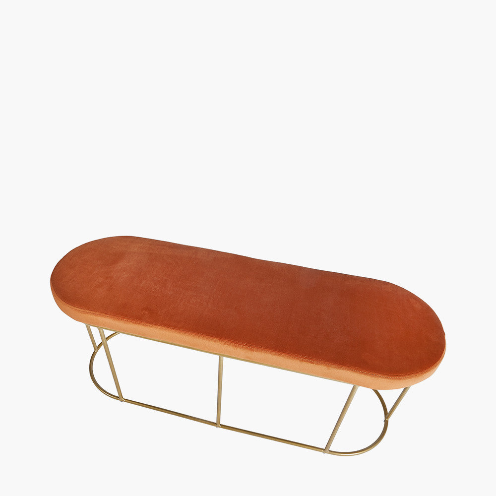 Featuring luxurious Tobacco velvet and a sleek champagne gold metal frame, the this bench is a refined and useful addition to any space. FREE UK MAINLAND DELIVERY on orders over £100. Shop online now at www.nobleandnook.co.uk