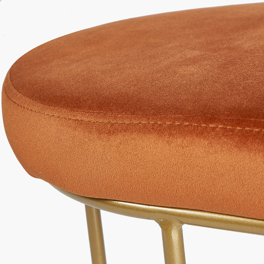 Featuring luxurious Tobacco velvet and a sleek champagne gold metal frame, the this bench is a refined and useful addition to any space. FREE UK MAINLAND DELIVERY on orders over £100. Shop online now at www.nobleandnook.co.uk