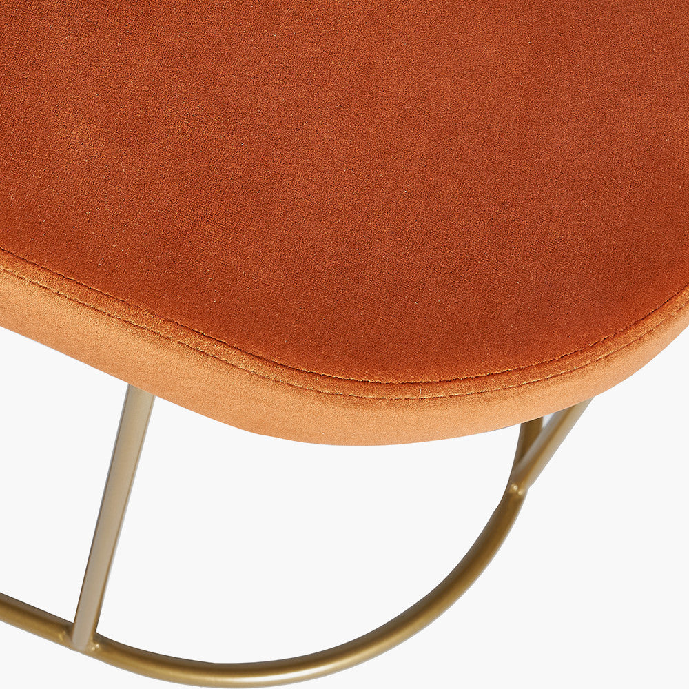 Featuring luxurious Tobacco velvet and a sleek champagne gold metal frame, the this bench is a refined and useful addition to any space. FREE UK MAINLAND DELIVERY on orders over £100. Shop online now at www.nobleandnook.co.uk
