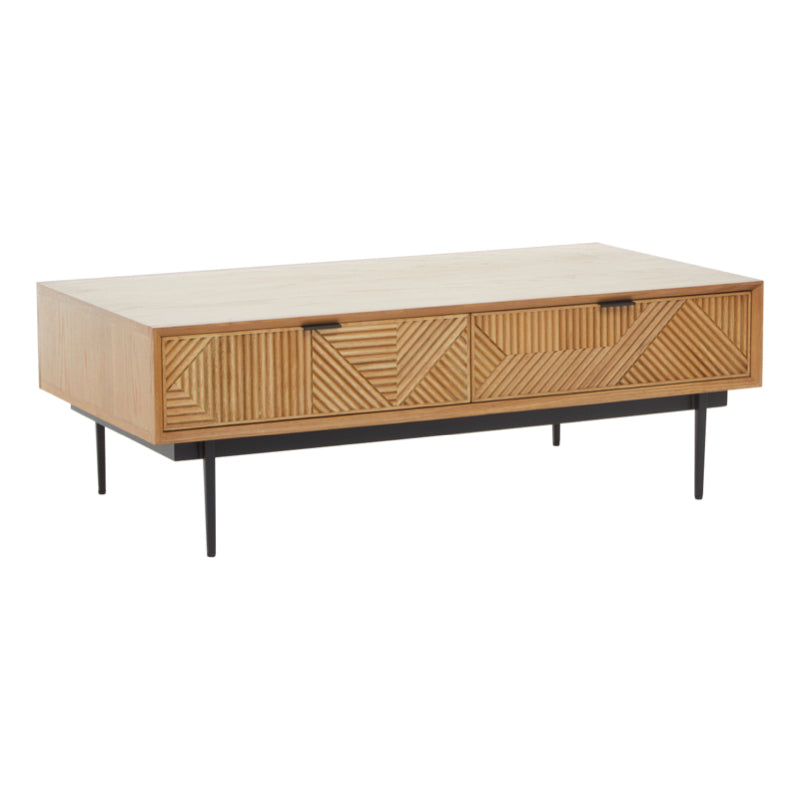 Kajara Natural Finish Wooden Coffee Table