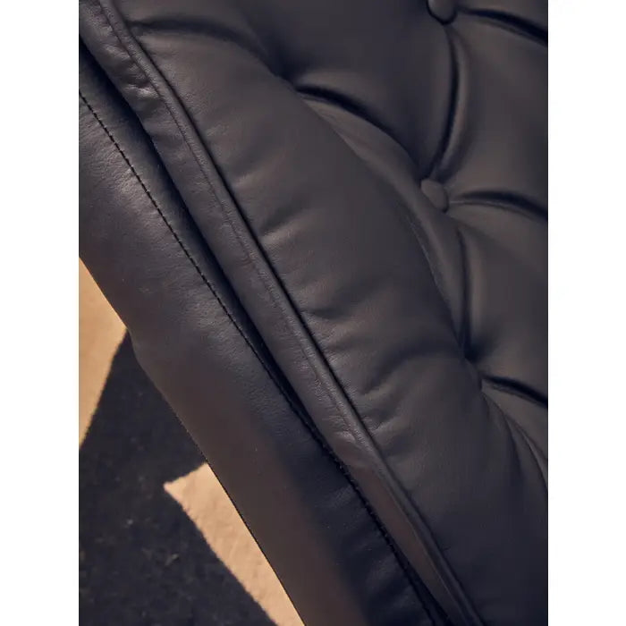 The Belmont Black Faux Leather Recliner & Footstool