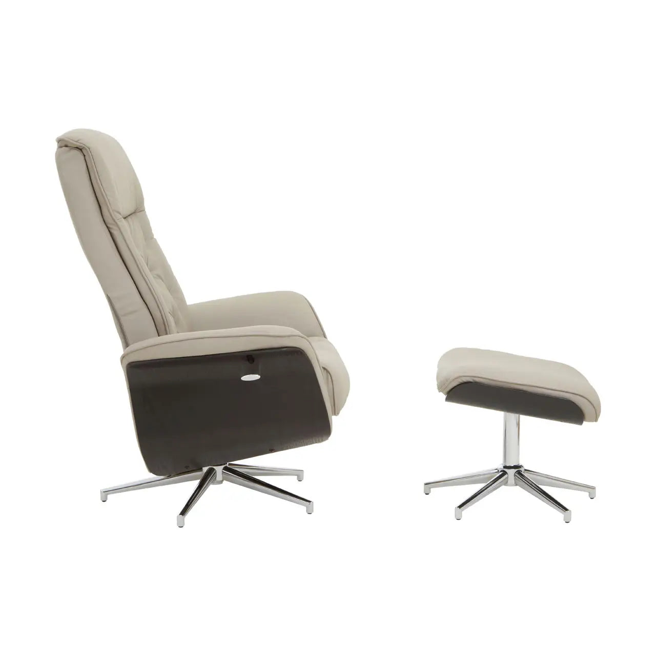 The Warrington Recliner Chair and Footstool combines modern aesthetics with superior comfort, this set is ideal for a home office, reading nook, or relaxing space. Shop online today at www.nobleandnook.co.uk