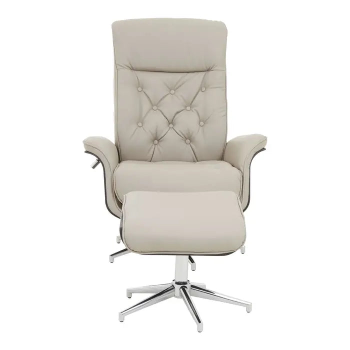 The Warrington Recliner Chair and Footstool combines modern aesthetics with superior comfort, this set is ideal for a home office, reading nook, or relaxing space. Shop online today at www.nobleandnook.co.uk