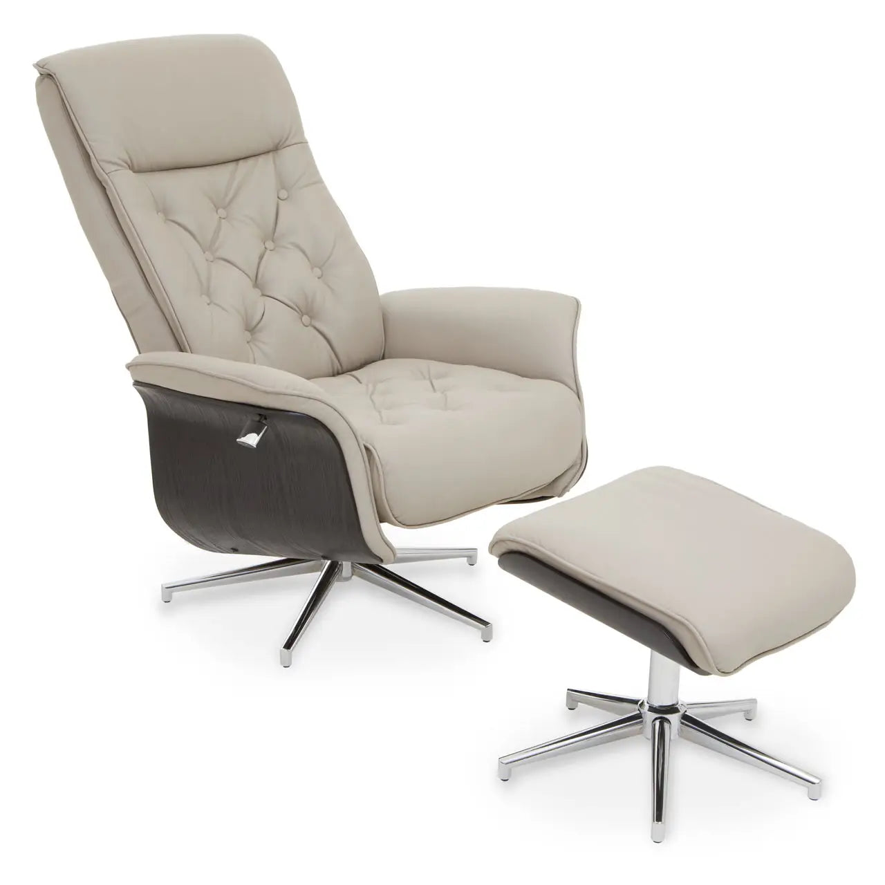 The Warrington Recliner Chair and Footstool combines modern aesthetics with superior comfort, this set is ideal for a home office, reading nook, or relaxing space. Shop online today at www.nobleandnook.co.uk
