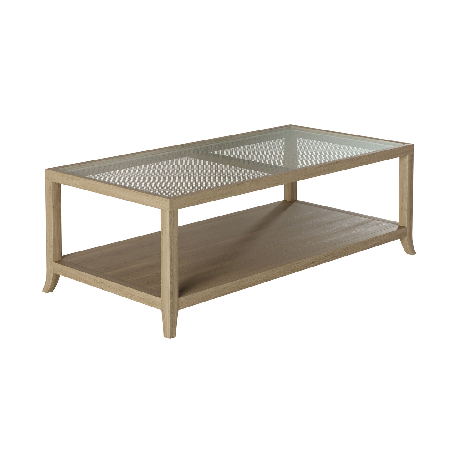 Shop the Witley Coffee Table in grey oak with a glass top that sits on a rattan latticed underside. FREE UK MAINLAND DELIVERY. Shop online now at www.nobleandnook.co.uk