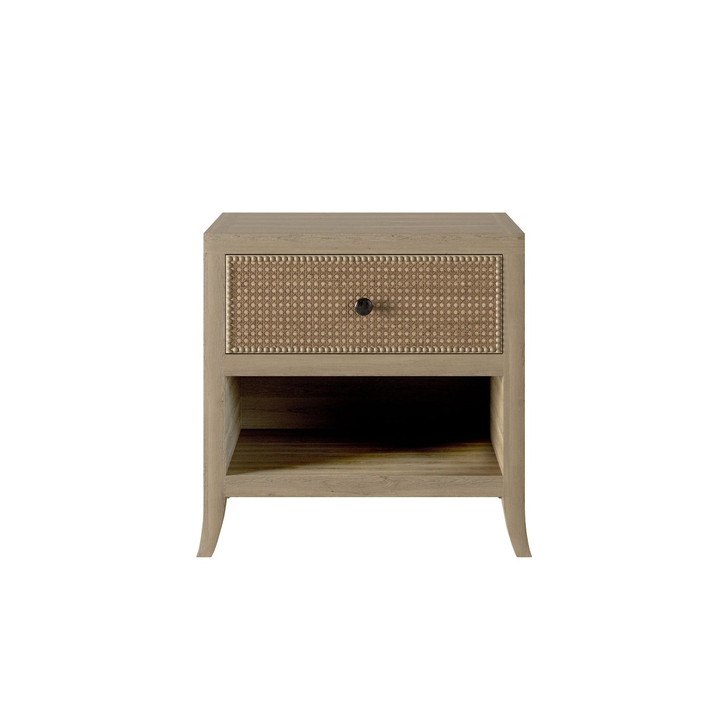 Shop the Witley Bedside Table with one drawer in grey aged oak and a stylish rattan latticed front by D.I. Designs. FREE UK Mainland Delivery. Shop online today at www.dorsbien.co.uk