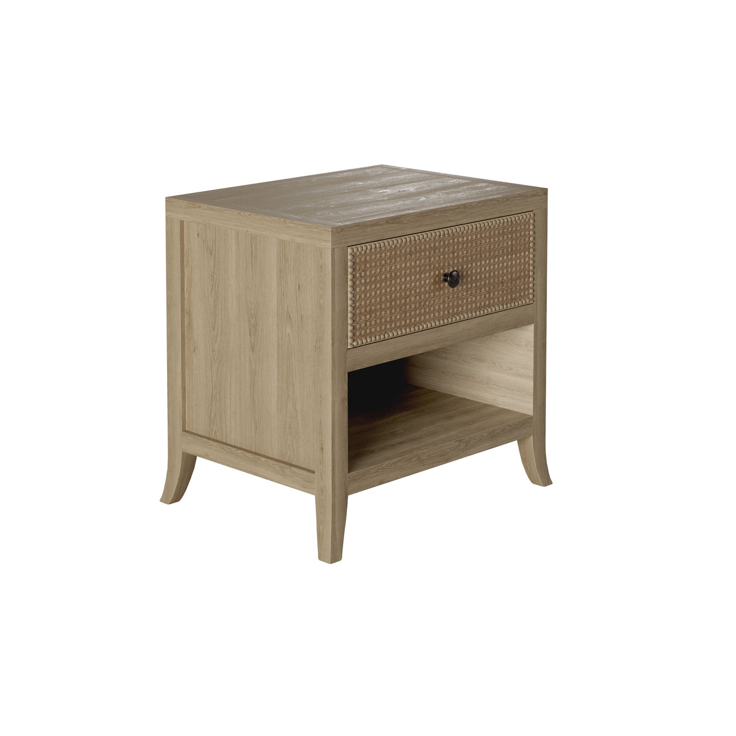 Shop the Witley Bedside Table with one drawer in grey aged oak and a stylish rattan latticed front by D.I. Designs. FREE UK Mainland Delivery. Shop online today at www.dorsbien.co.uk