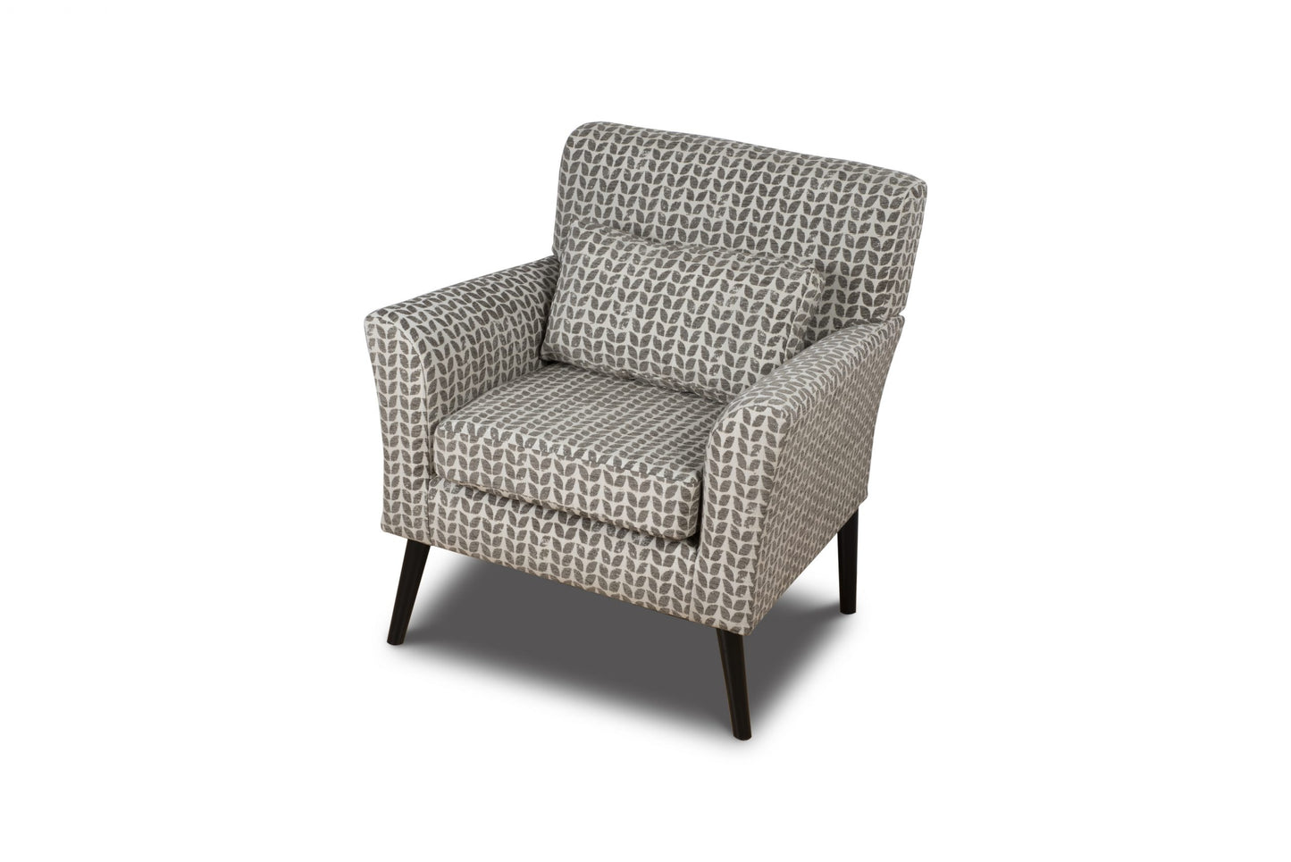Shop the Warnborough Club Chair in stunning grey patterned fabric and a sleek birch frame and black painted legs by D.I. Designs. FREE UK MAINLAND DELIVERY. Shop online now at www.nobleandnook.co.uk