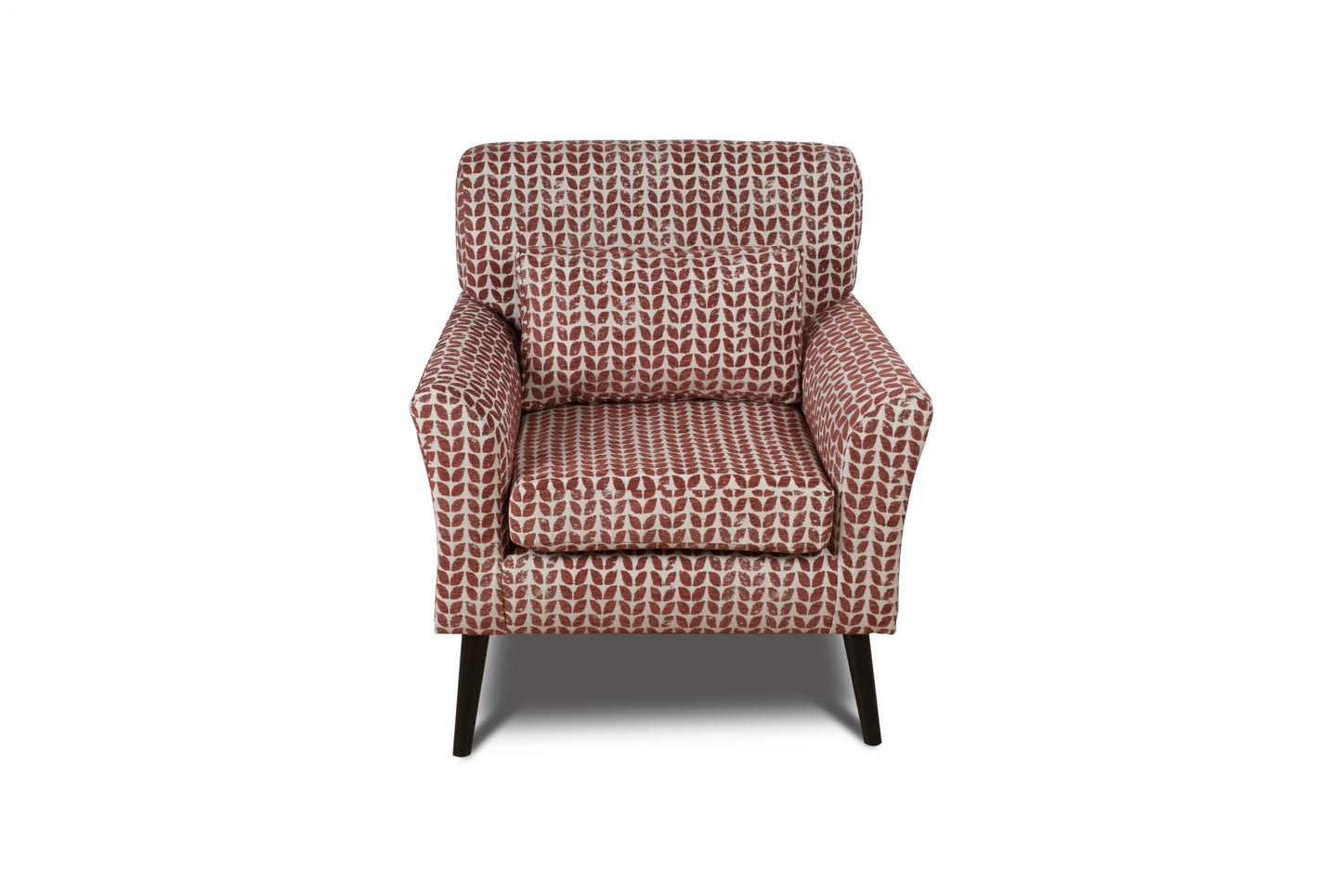 Shop the Warnborough Club Chair in red with a stunning patterned fabric and a sleek birch frame finished with black painted legs. FREE UK MAINLAND DELIVERY. Shop online now at www.nobleandnook.co.uk