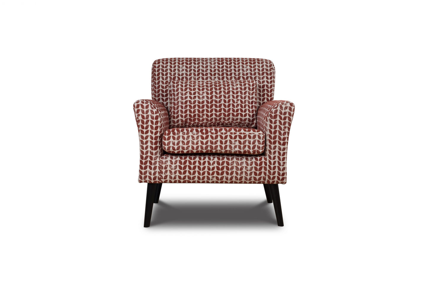 Shop the Warnborough Club Chair in red with a stunning patterned fabric and a sleek birch frame finished with black painted legs. FREE UK MAINLAND DELIVERY. Shop online now at www.nobleandnook.co.uk