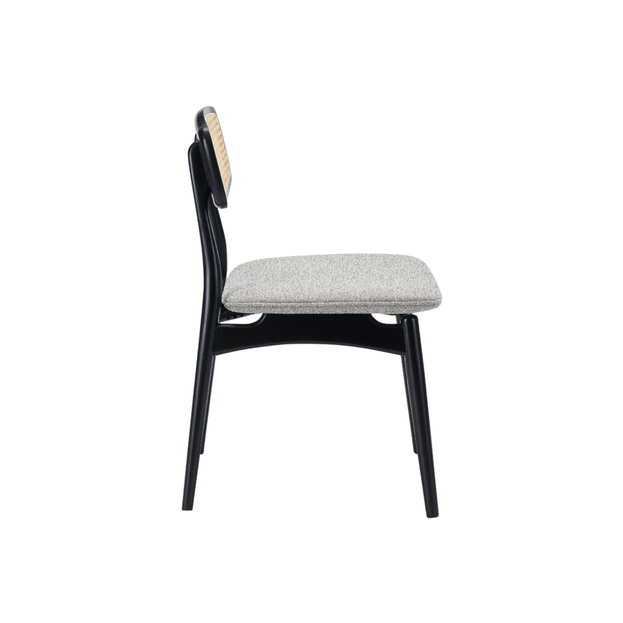 Shop the Elder Dining Chair with black ash wood frame with rattan open weave, combining bohemian and Scandinavian style by Twenty10 Designs. FREE UK MAINLAND DELIVERY. Shop online now at www.nobleandnook.co.uk