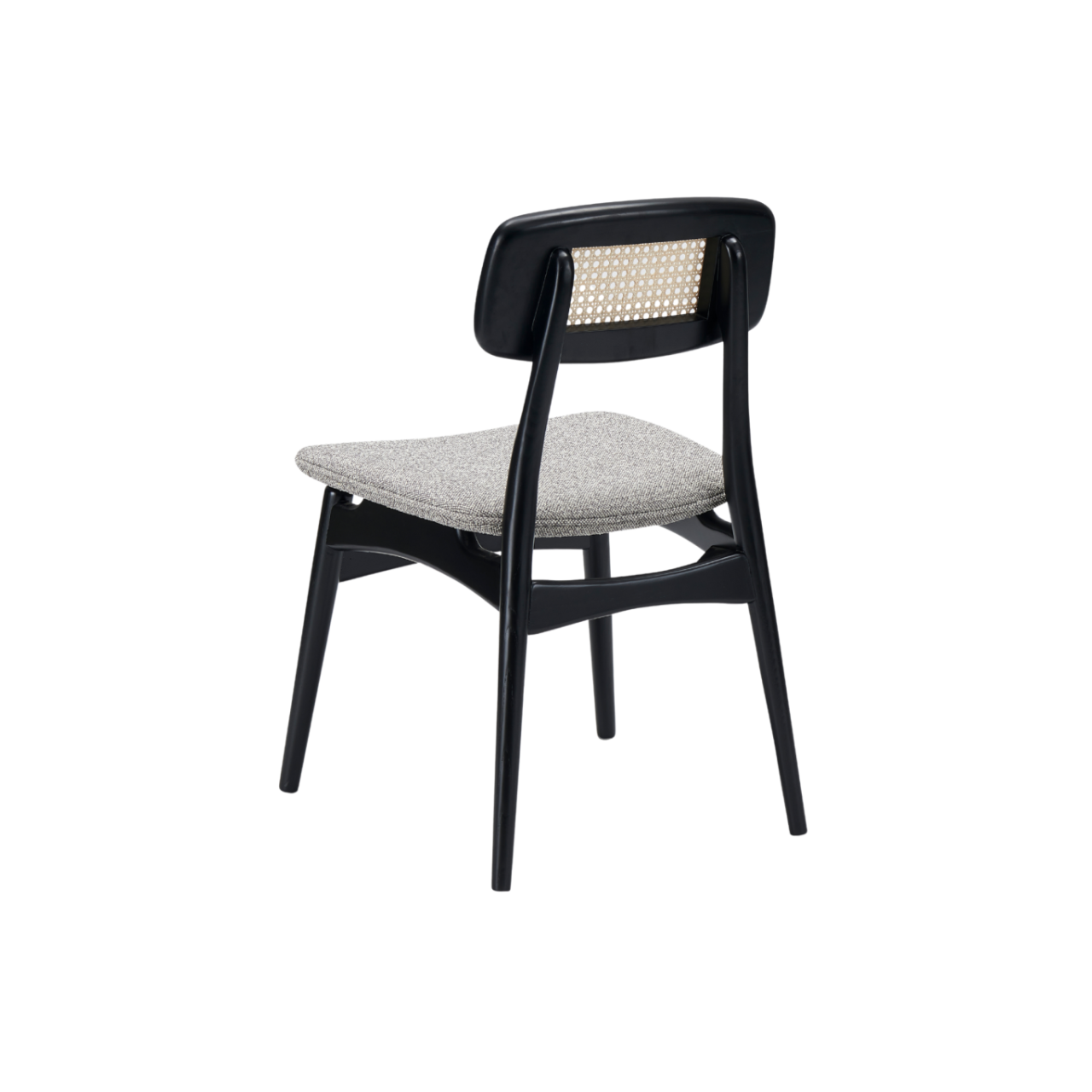 Shop the Elder Dining Chair with black ash wood frame with rattan open weave, combining bohemian and Scandinavian style by Twenty10 Designs. FREE UK MAINLAND DELIVERY. Shop online now at www.nobleandnook.co.uk