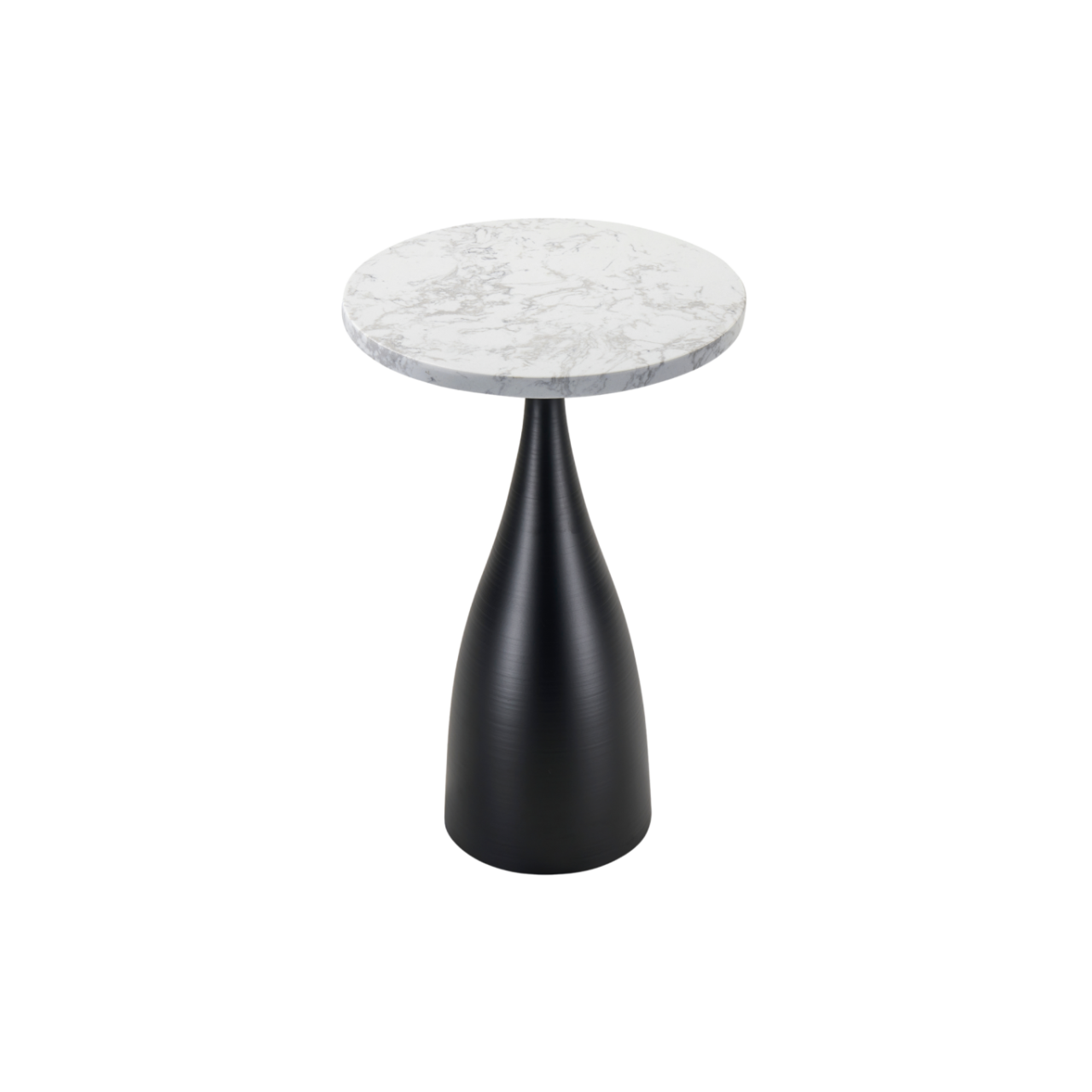 Shop the stylish and versatile Hazel Lamp Table with a sleek black iron base and elegant artificial marble top. Shop online now at www.nobleandnook.co.uk