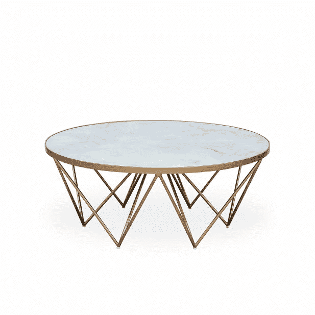 Shop the Crofton Round Coffee Table made with a unique blend of recycled glass and white marble. FREE UK MAINLAND DELIVERY. Shop online now at www.nobleandnook.co.uk