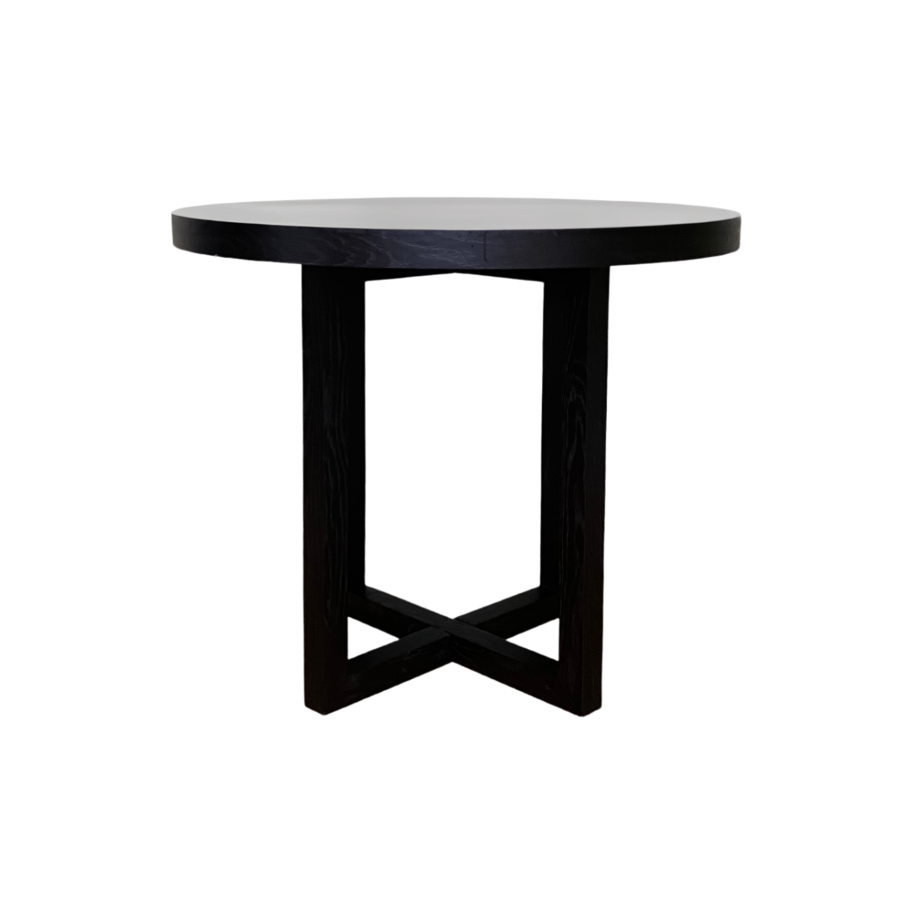 Shop the Iris Dining Table in Black Stained Oak finish with unique cross structural design which adds a touch of modern sophistication. Shop online now at www.nobleandnook.co.uk