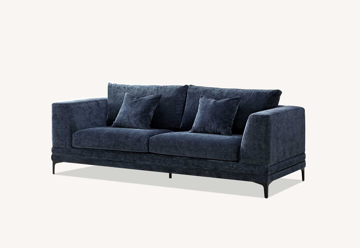 Shop the Lenox 2 and 3 Seater Sofas in Aegean Blue Velvet, timeless mid-century modern sofas with deep sumptuous cushions for you to sink into and relax. Crafted with a solid wooden frame and high-density foam padding. Shop online today at www.nobleandnook.co.uk