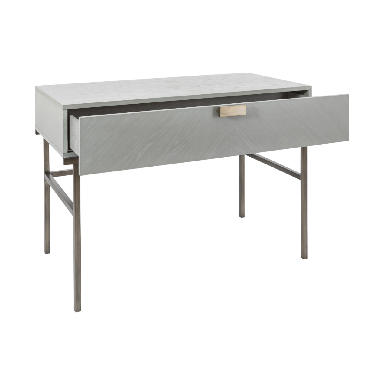 Shop the Lilly Dressing Table with Grey Oak finish and brass frame by Twenty10 Designs. Shop online today at www.nobleandnook.co.uk