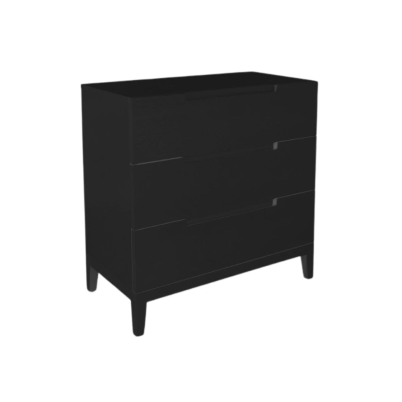 The Orchid 3-Drawer Chest | Black Stained Oak
