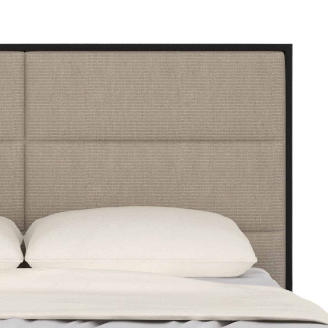 Shop the Orchid King Size Bed Frame with a luxurious headboard with sectional upholstered panels and soft textured fabric. Shop online now at www.nobleandnook.co.uk